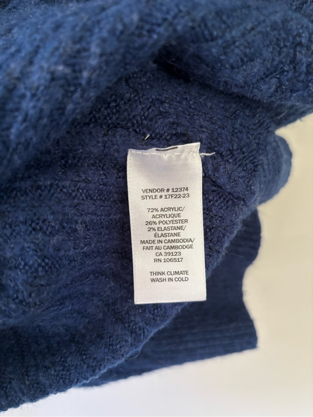 Northern Reflections Navy Cable Knit V-Neck Sweater Vest - Picture 5 of 5